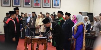 Pj Wali Kota Kediri Hadiri Pengambilan Sumpah Pimpinan DPRD Periode 2024-2029