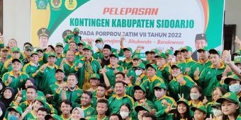 Lepas Kontingen Porprov Jatim VII, Bupati Muhdlor Janjikan Bonus bagi Atlet Peraih Medali