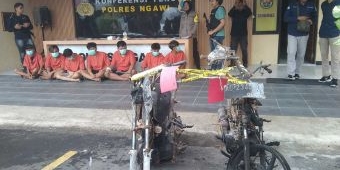 Polisi Tetapkan 11 Pelaku Pembakaran Dua Sepeda Motor di Ngawi, 4 Diantaranya Masih Dibawah Umur