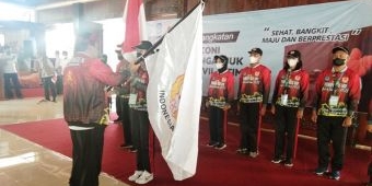 Plt Bupati Nganjuk Berangkatkan Kontingen Porprov VII Jatim 2022