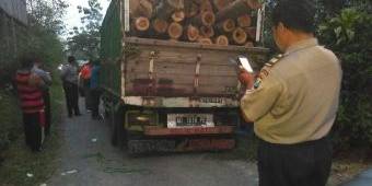 Kepergok Bawa Kayu Curian, Sopir Tinggalkan Truk di Jalan