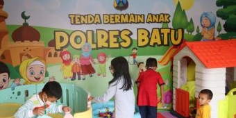 Posko Mudik di Alun-Alun Kota Batu Sediakan Area Bermain Bagi Anak-Anak, Istirahat pun Tenang