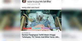 Rambut Panjangnya Tersangkut Mesin, TKI Asal Blitar di Taiwan Terluka Parah