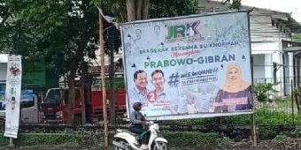 Pasang Ratusan Spanduk, JRK Tapal Kuda Tegak Lurus dengan Khofifah Menangkan Prabowo-Gibran