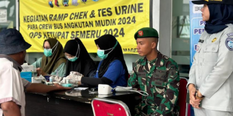 Antisipasi Kerawanan Arus Mudik, Satlantas Polres Magetan Bersama Dishub Gelar Ramp Check