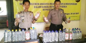 Polres Pasuruan Amankan Ratusan Botol Miras Berbagai Merek