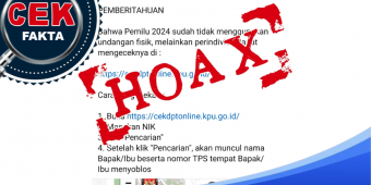 [HOAKS] Pemberitahuan KPU Sudah Tak Lagi Terbitkan Undangan Fisik ke TPS Pemilu 2024