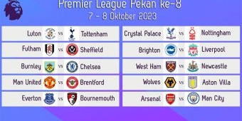 Jadwal Liga Inggris 2023-2024 Pekan ke-8: Arsenal Hadapi City, Manchester United Jamu Brentford