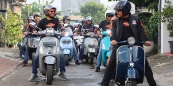 Bangun Kekompakan Antarpersonel, Kapolres Ngawi Gelar Touring Vespa