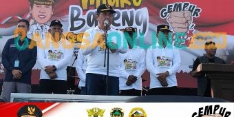 Sosialisasikan Cukai, Pemkab Madiun Ajak Warga Mlaku Bareng dan Senam Bersama 