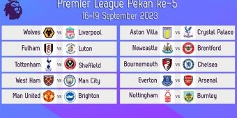 Jadwal Liga Inggris 2023-2024 Pekan ke-5: Manchester United Jamu Brighton, City Hadapi West Ham