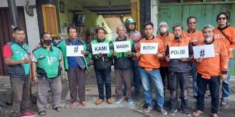 Sekelompok Ojol di Pasuruan Gelar Aksi Tagar #KamiMasihButuhPolisi