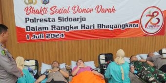 Peringati Hari Bhayangkara Ke-78, Polresta Sidoarjo Target 300 Kantong Darah