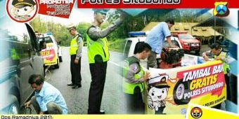 Polres Situbondo Siagakan Tambal Ban Mobile Gratis Pemudik di Hutan Baluran