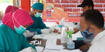 Antisipasi Penyebaran Covid-19, KPU Ngawi Rapid Test Seluruh Petugas Penyelenggara