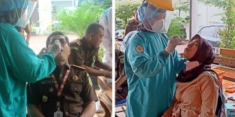 Antisipasi Penyebaran Covid-19, Seluruh Pegawai Kejari Nganjuk Diswab Test PCR