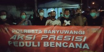 Kapolresta Banyuwangi Lakukan Aksi Presisi Peduli Korban Bencana Alam Angin Puting Beliung