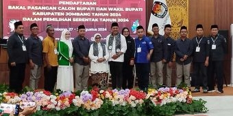 Paslon Petahana Daftar Cabup-Cawabup Jombang ke KPU di Hari Pertama