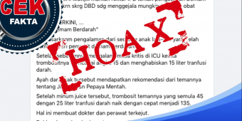 [HOAKS] Daun Pepaya Mentah dapat Digunakan Sebagai Obat Demam Berdarah