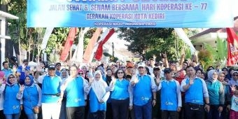 Harkopnas Ke-77, Pj Wali Kota Kediri Ajak Insan Koperasi Senam dan Jalan Sehat Bareng