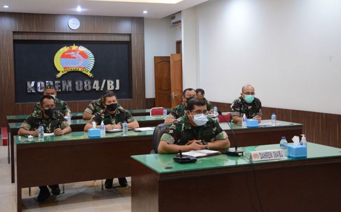 Danrem 084/BJ Ikuti Apel Virtual Bersama Pangdam V/Brawijaya