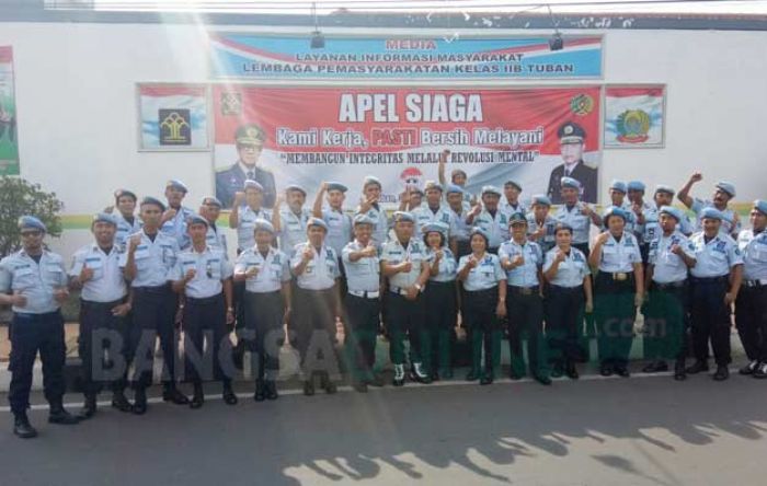 Cegah Narkotika Masuk, Lapas II B Tuban Gelar Apel Siaga