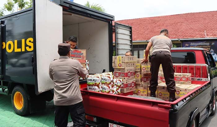 Polres Ngawi Kirim Bantuan untuk Korban Banjir di Desa Tasikmadu Trenggalek