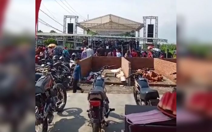 Dirangkai dengan Orkesan, Polsek Tanggulangin Bubarkan Acara Baksos di Desa Kalisampurno