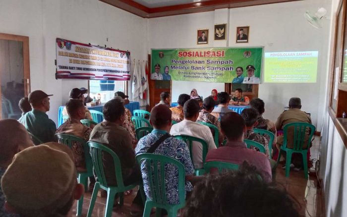 Gandeng DLH Ngawi, TMMD Gelar Sosialisasi Pengelolaan Sampah di Balai Desa Bangunrejo