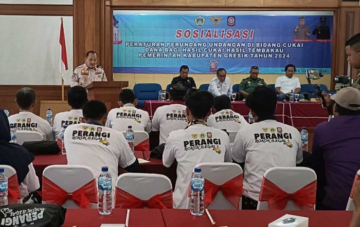 Berantas Rokok Ilegal, Satpol PP Gresik Gandeng Bea Cukai, Polres, dan Kodim Gelar Sosialisasi Cukai