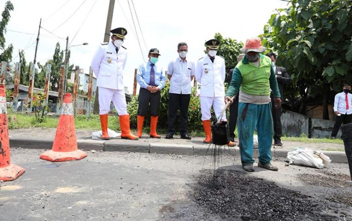 Cegah Korban, Wabup Subandi Minta Jalan Berlubang di Lingkar Barat Sidoarjo Ditambal