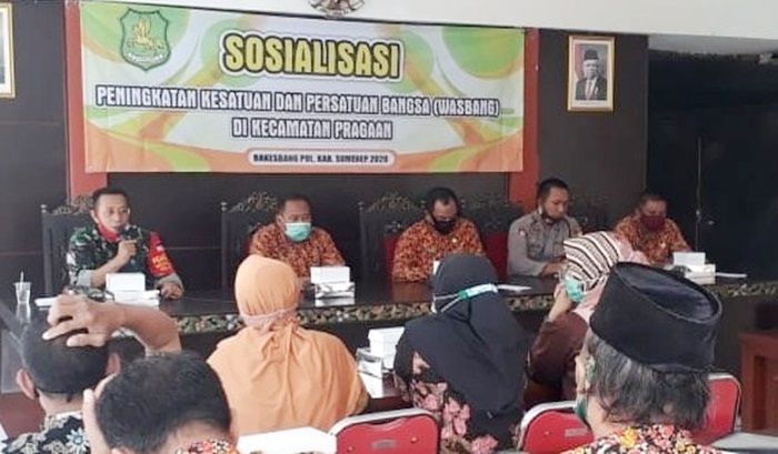 Cegah Covid-19, TNI-Polri Gelar Pembinaan dan Komsos di Pragaan Sumenep