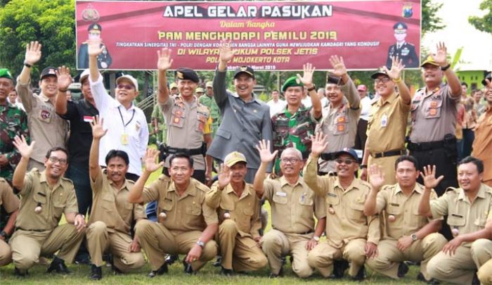 Polres Mojokerto Kota dan Polsek Jetis Gelar Apel Kamdagri Pemilu 2019