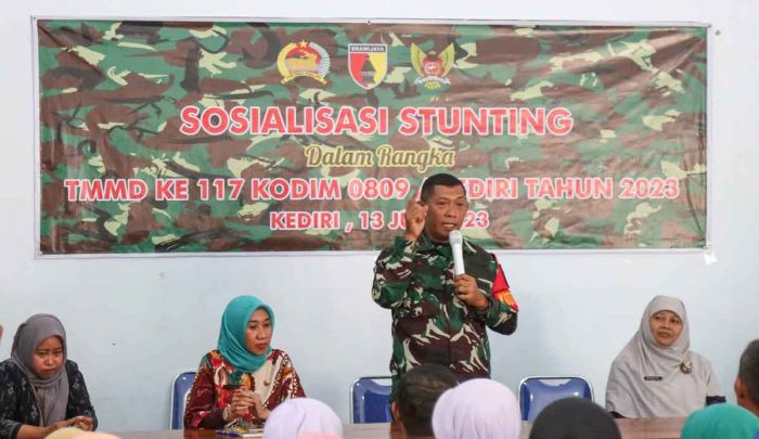 TMMD ke-117, Kodim 0809 dan Pemkot Kediri Gelar Sosialisasi soal Stunting di Kelurahan Pojok