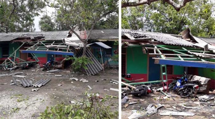 Disapu Puting Beliung, Gedung SDN dan Rumah Warga di Maduran Rusak Parah