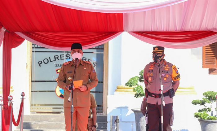 Wali Kota Eri Cahyadi Pimpin Apel Gelar Pasukan Larangan Mudik Hari Raya Idulfitri