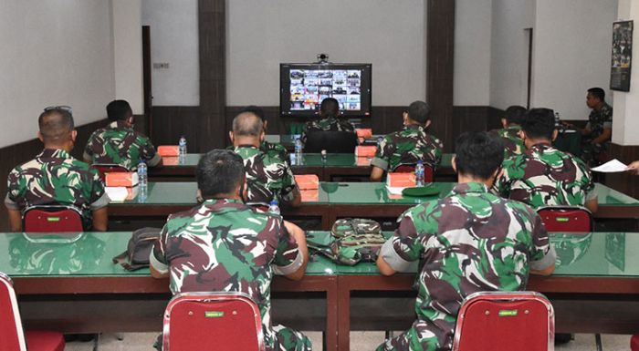 Melalui Video Conference, Korem 084/BJ Terima Sosialisasi Bidang Bakti TNI TA 2022