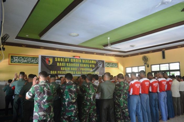 Kodim Ponorogo Gelar Salat Ghoib Berjamaah untuk Korban Gempa NTB