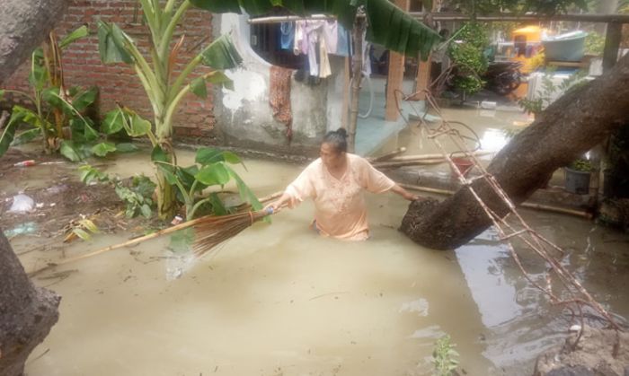 Dua Hari Hulu Sungai Diguyur Hujan, Kali Lamong Meluap Genangi Belasan Rumah dan Sawah Warga