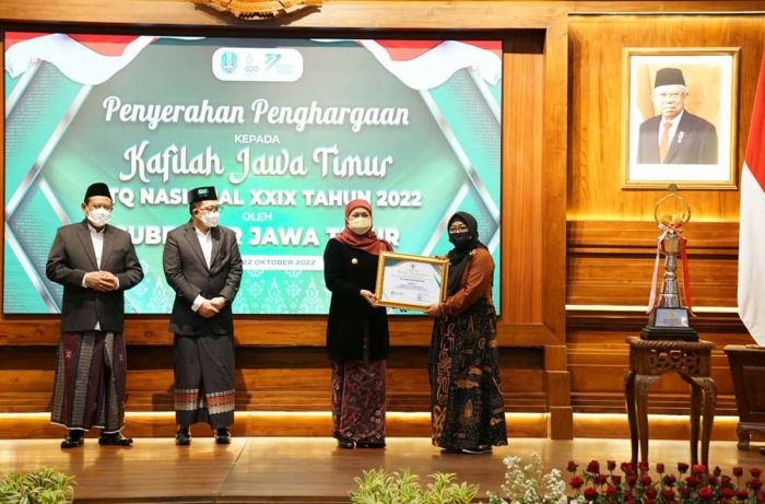 Jadi Juara Umum MTQ Nasional, Gubernur Khofifah Beri Bonus untuk Seluruh Anggota Kafilah Jawa Timur