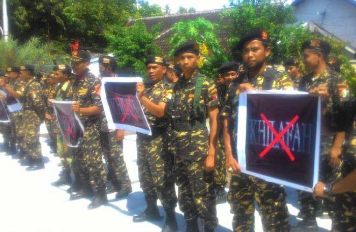 Gelar Apel Kesetiaan NKRI, Ratusan Banser di Jombang Tuntut Pemkab Bubarkan HTI