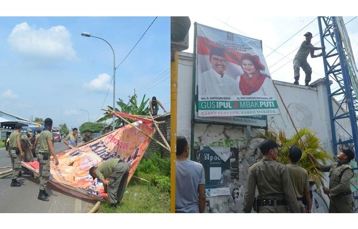 Lama Tak Ada Tindakan, Panwaskab Tuban Akhirnya Tertibkan APK Liar