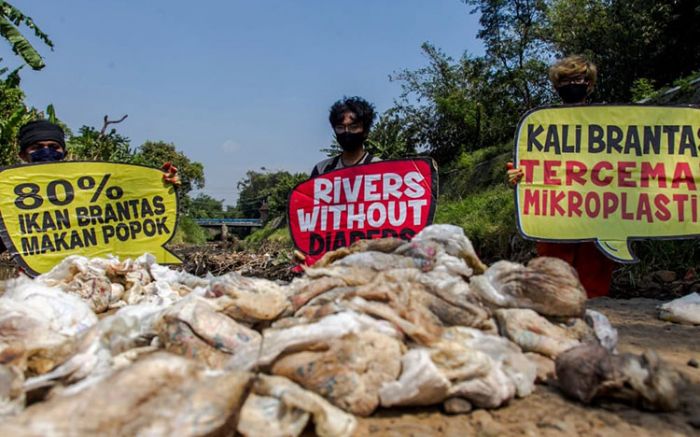 Kali Kresek Kediri Tercemar, Peneliti Ecoton: Sampah Residu Popok Bayi Berbahaya Bagi Lingkungan