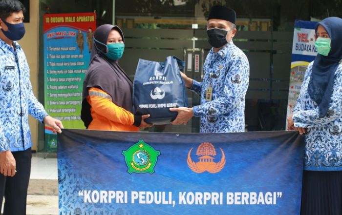 Peduli Dampak Corona, Korpri Sidoarjo Bagikan Paket Sembako Senilai Rp 1 Miliar Lebih