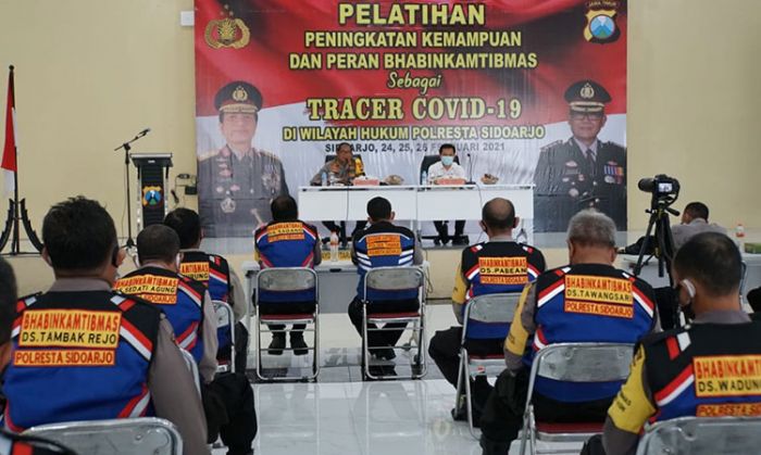 Tingkatkan Kemampuan Bhabinkamtibmas sebagai Tracer Covid-19, ​Polresta Sidoarjo Gelar Pelatihan