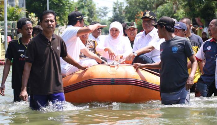 Khofifah: Normalisasi Sungai 10 Km Jadi Solusi Atasi Banjir di Gresik