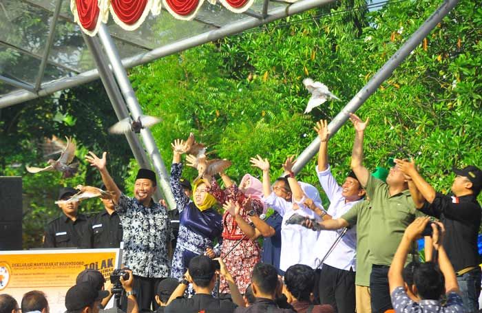 KPU Bojonegoro Bersama Empat Paslon Gelar Deklarasi Kampanye Damai