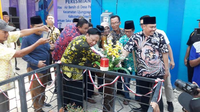 Resmikan Air Bersih di Ujungpangkah, Bupati Sambari: CSR PGN Saka Masih Belum Maksimal