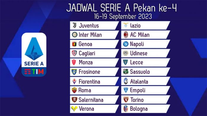 Jadwal Liga Italia 2023-2024 Pekan ke-4: Inter Milan vs AC Milan, Juve Hadapi Lazio