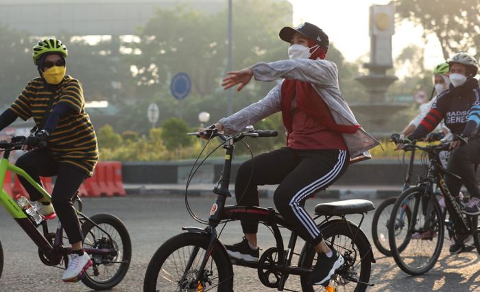 Cara Ketua TP PKK Sidoarjo Jaga Kebugaran, Gowes dan Sering Makan Sayur